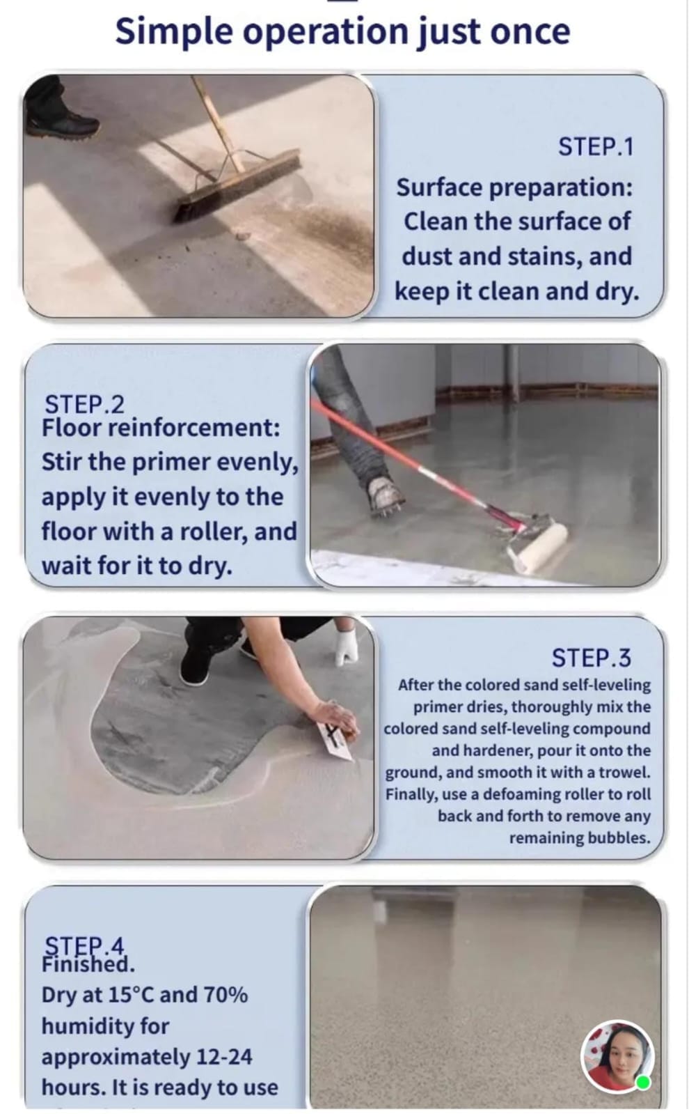 KRISTAL ULTIMA MarbleTex four-step application process